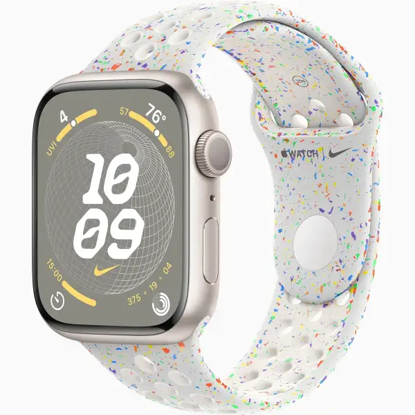 Смарт-годинник Apple Watch Series 9 GPS 45mm Starlight Aluminum Case with Pure Platinum Nike Sport Band M/L (MR9P3, MUV13)